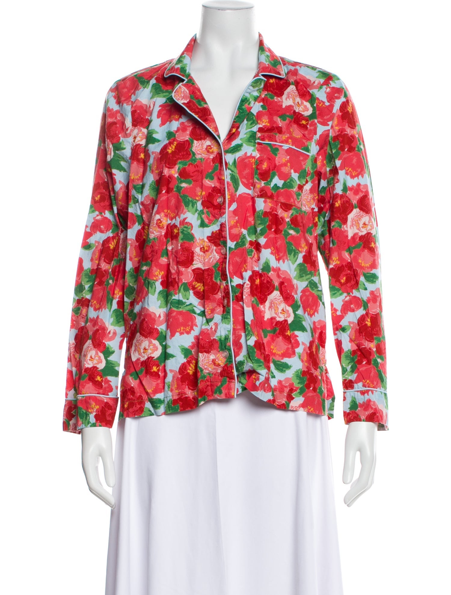 Frances Valentine Floral Print Long Sleeve Blouse