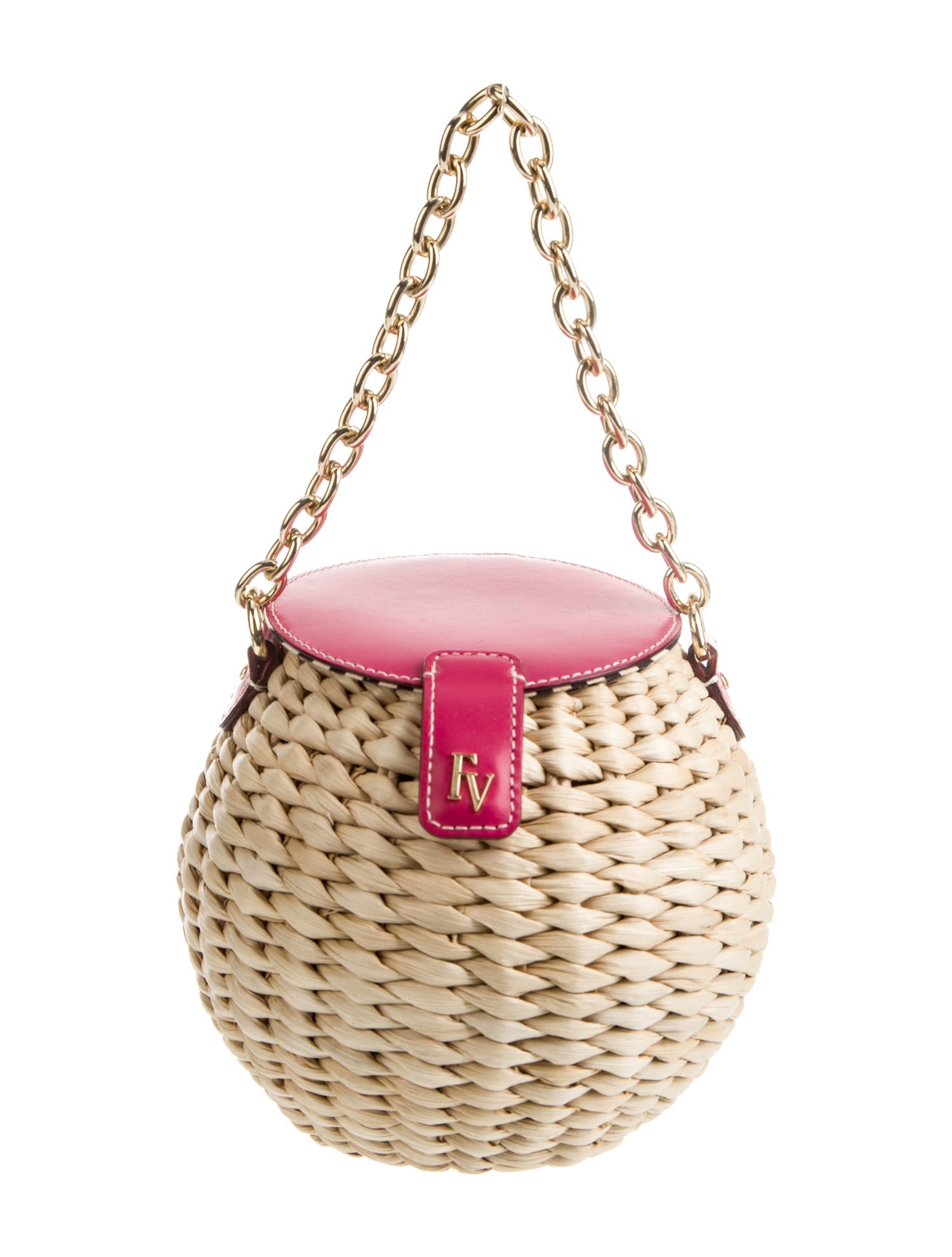 Frances Valentine Straw Bucket Bag