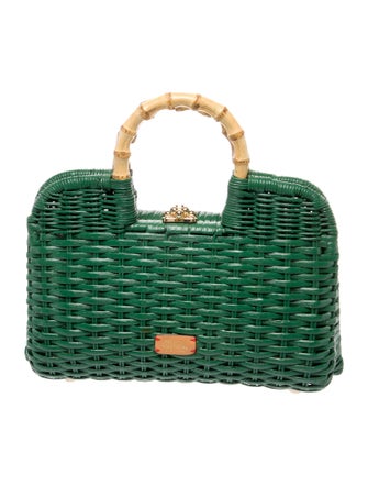 Frances Valentine Wicker Top Handle Bag