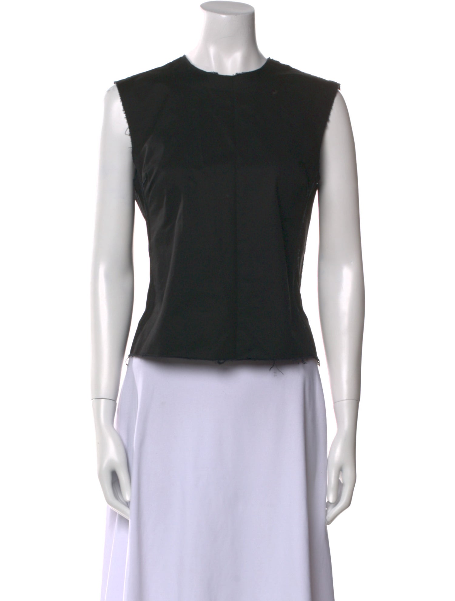 Frances Valentine Crew Neck Sleeveless Crop Top