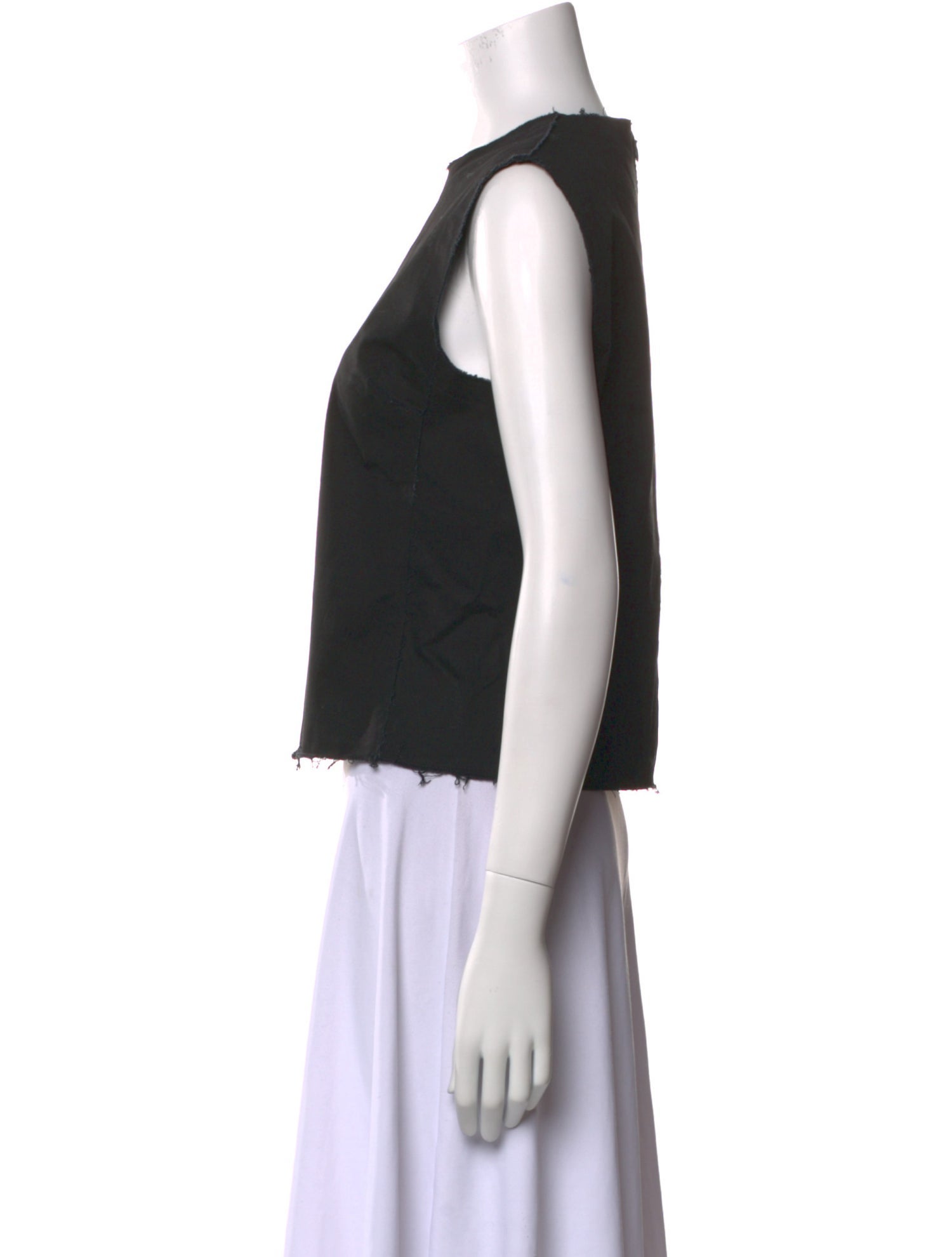 Frances Valentine Crew Neck Sleeveless Crop Top