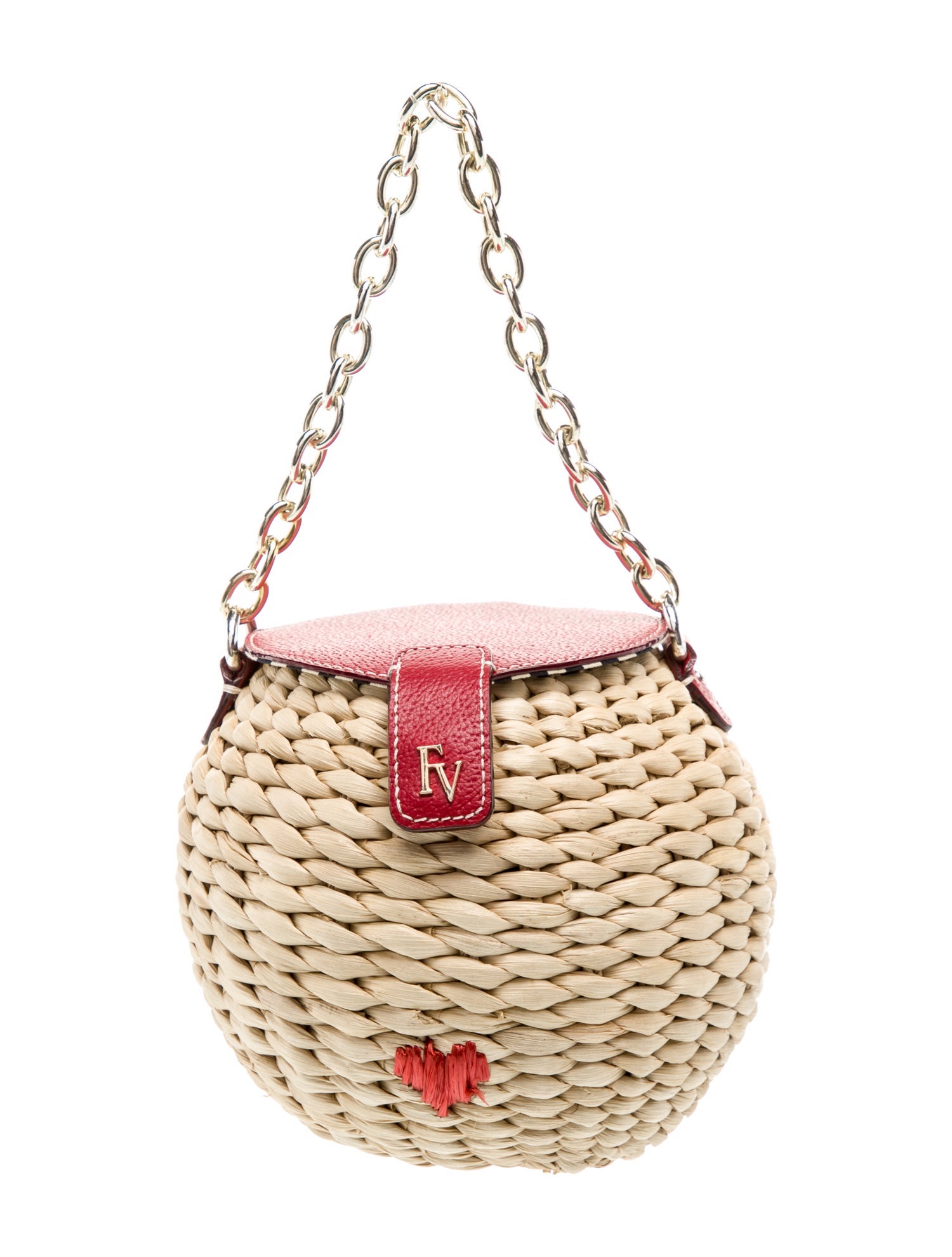 Frances Valentine Straw Top Handle Bag