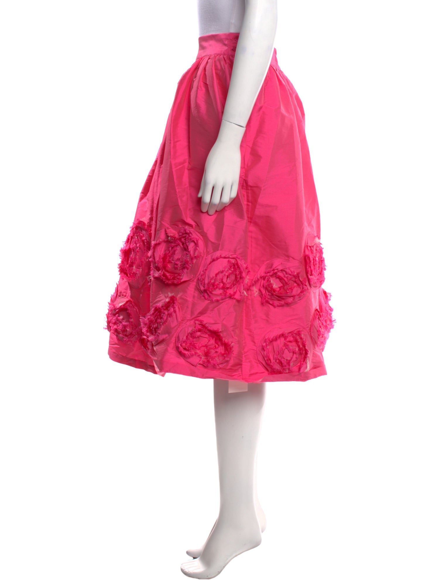 Frances Valentine Raw-Edge Trim Knee-Length Skirt w/ Tags