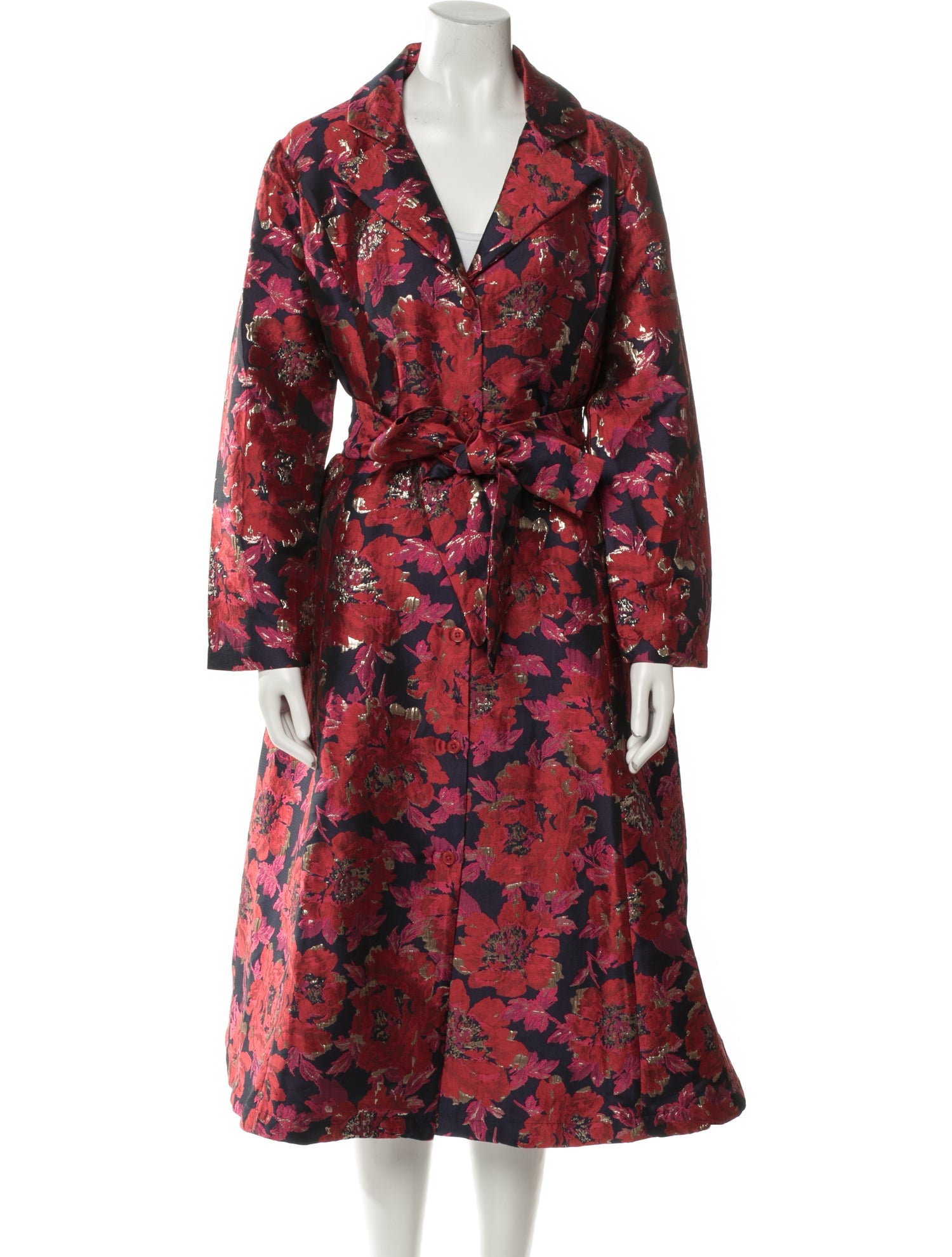 Frances Valentine Floral Print Trench Coat