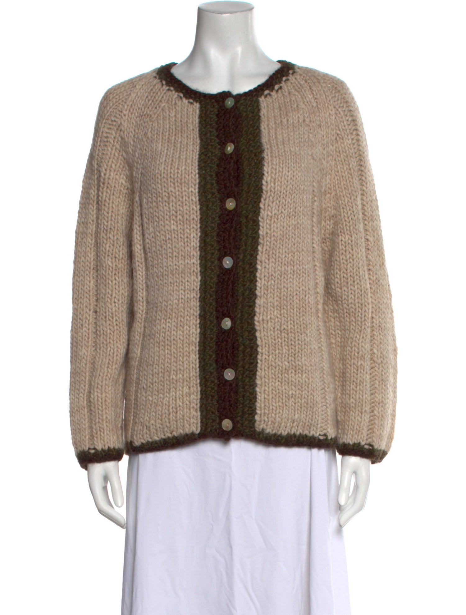 Frances Valentine Wool Colorblock Pattern Sweater