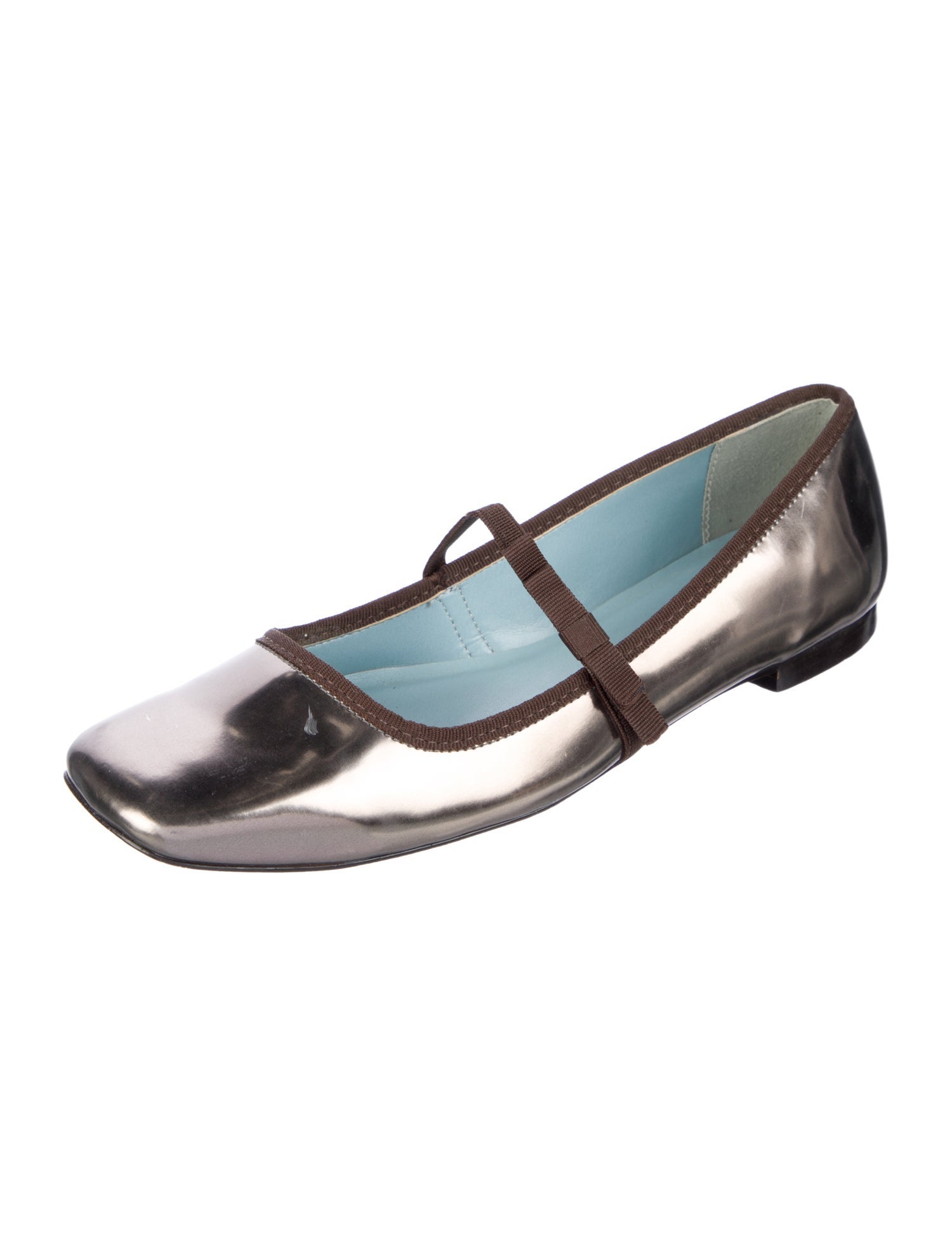 Frances Valentine Leather Colorblock Pattern Mary Jane Flats