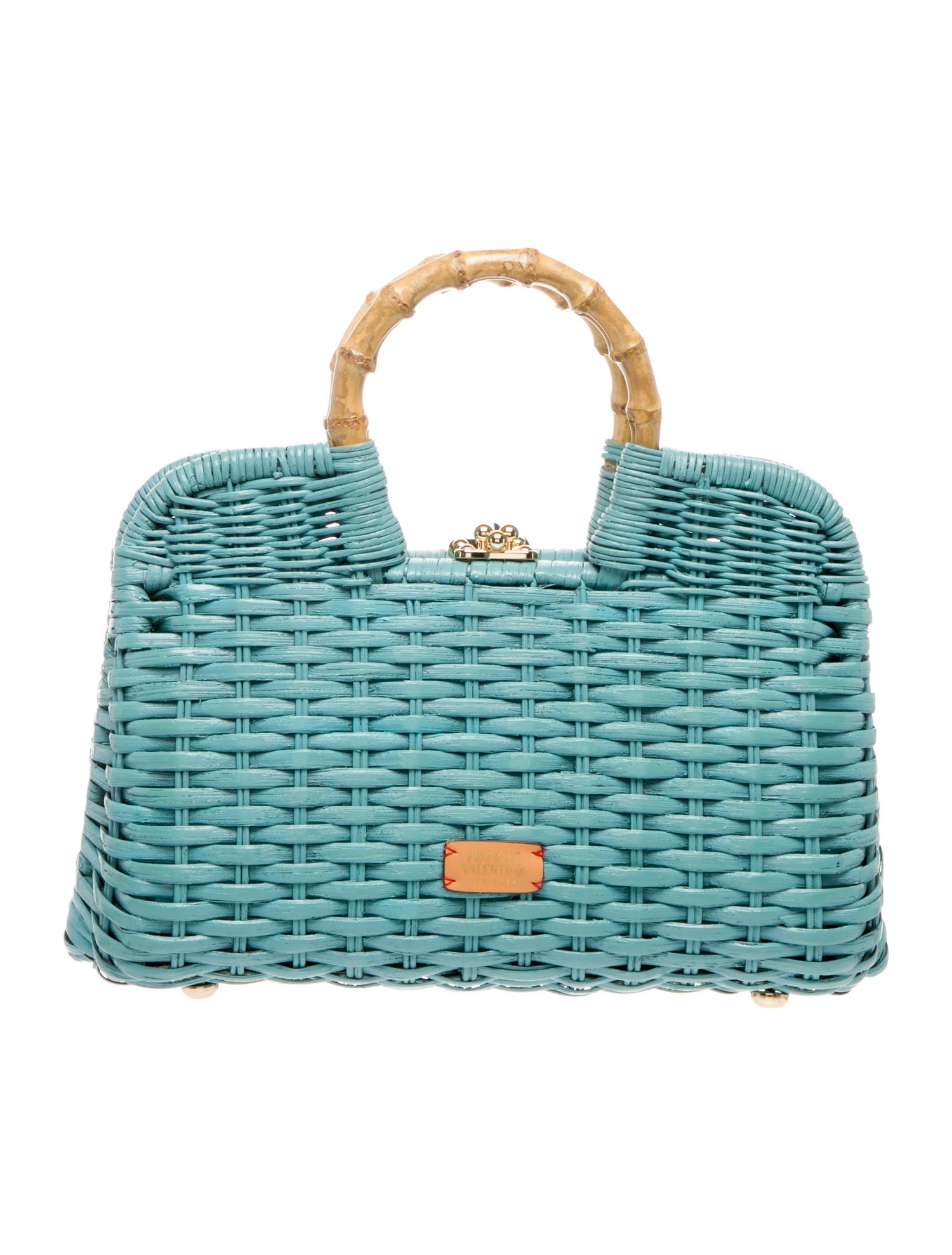 Frances Valentine Raffia Top Handle Bag