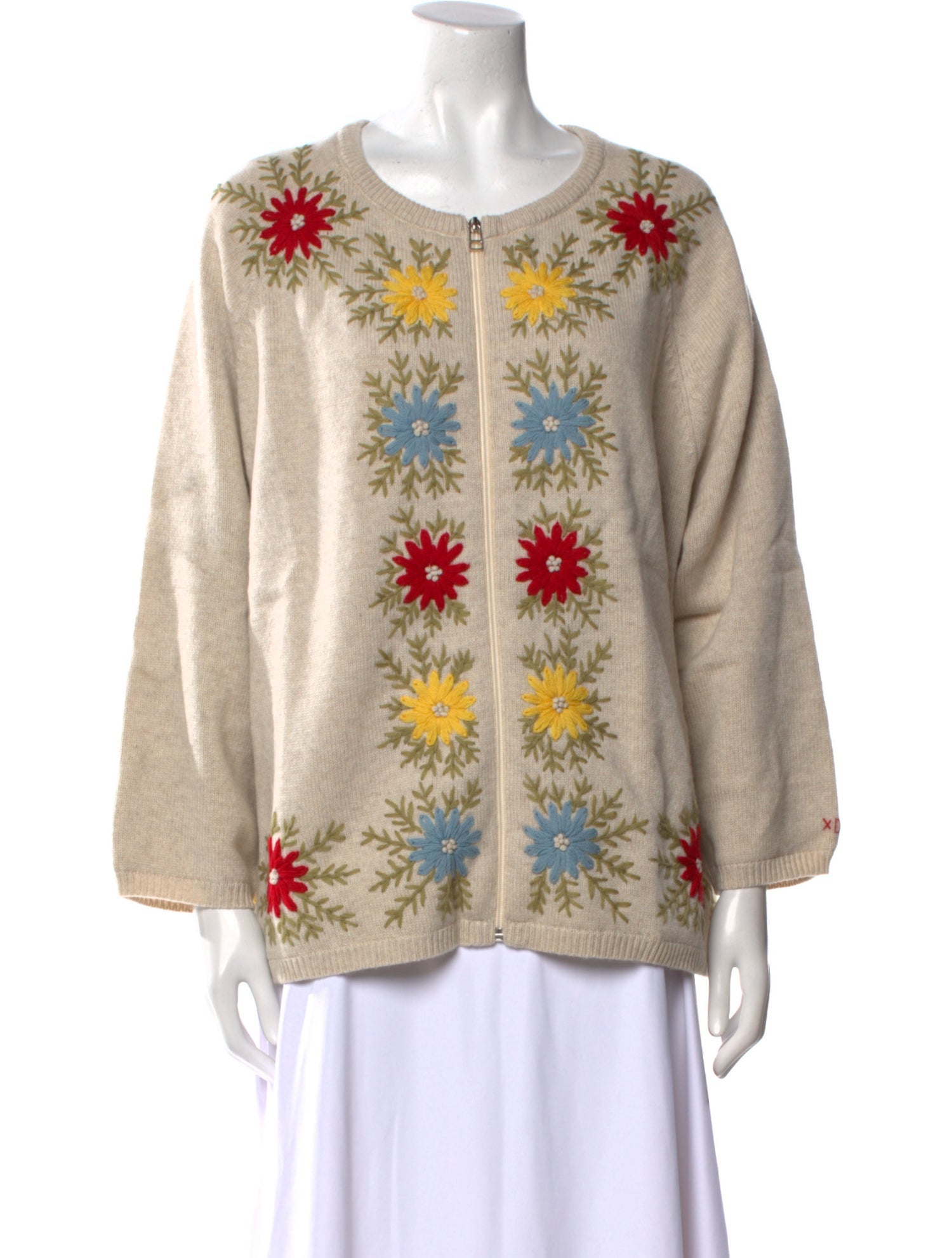 Frances Valentine Wool Floral Print Sweater w/ Tags