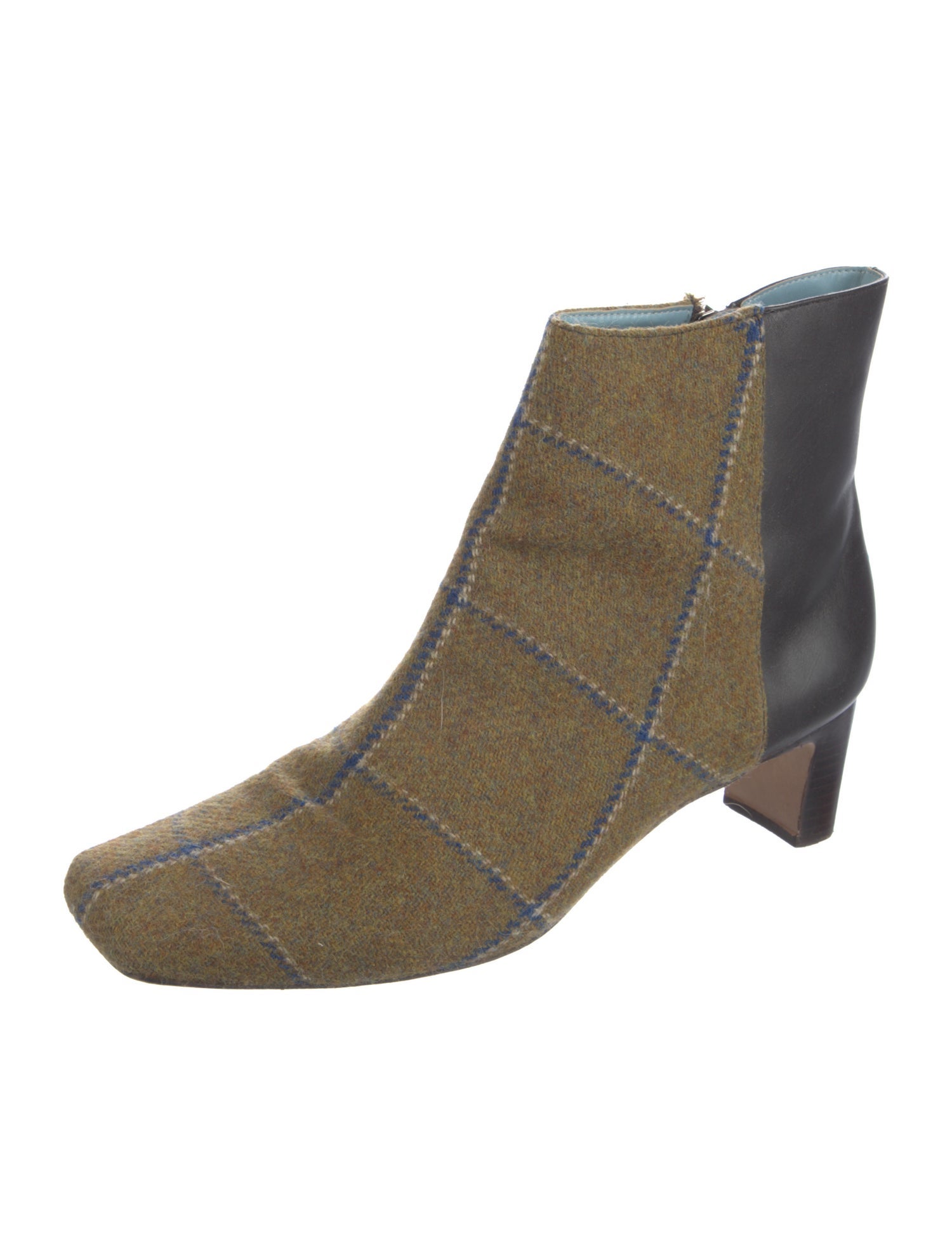Frances Valentine Tweed Colorblock Pattern Boots