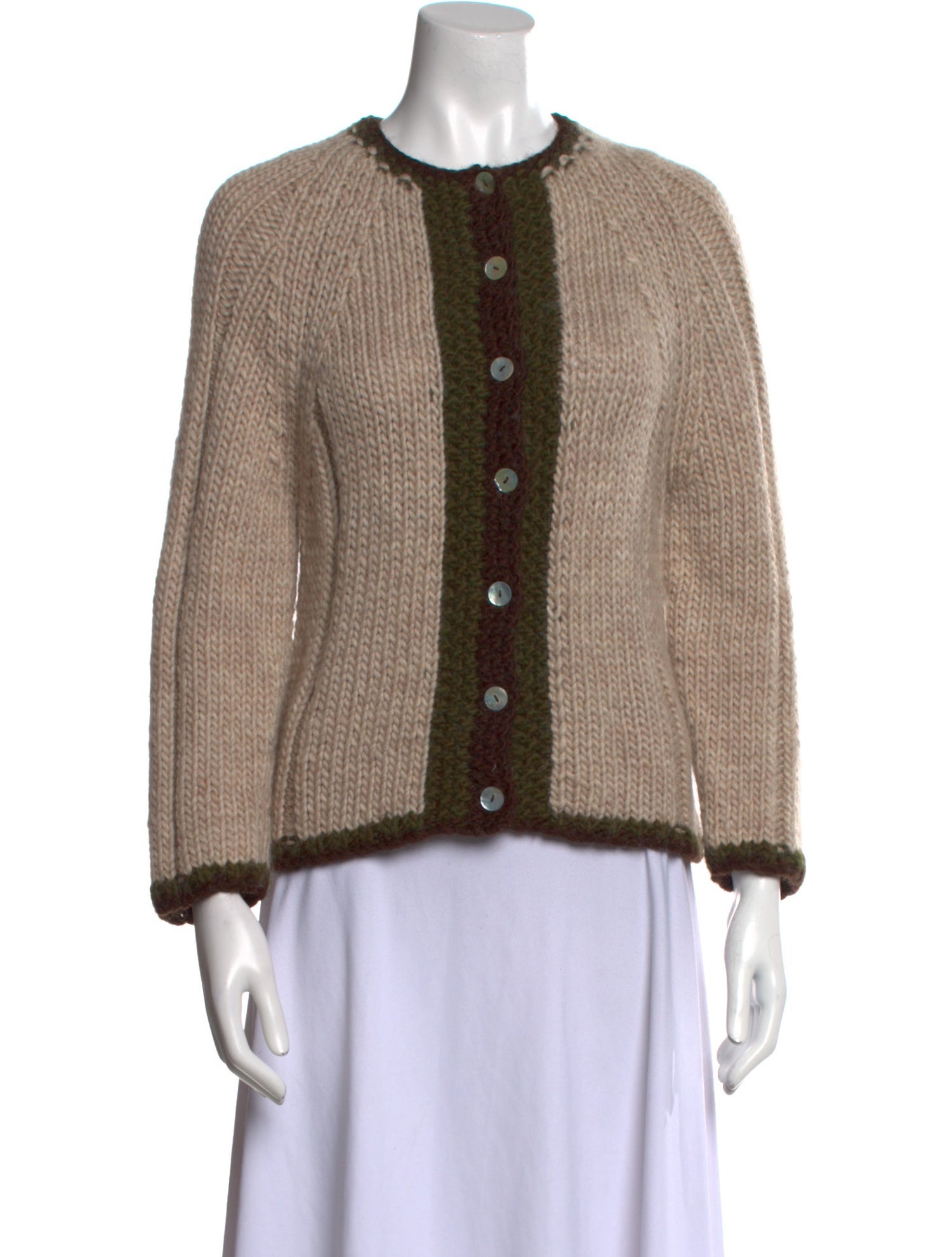 Frances Valentine Wool Colorblock Pattern Sweater