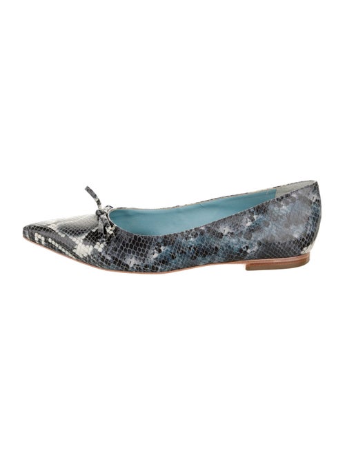 Frances Valentine Embossed Leather Animal Print Ballet Flats