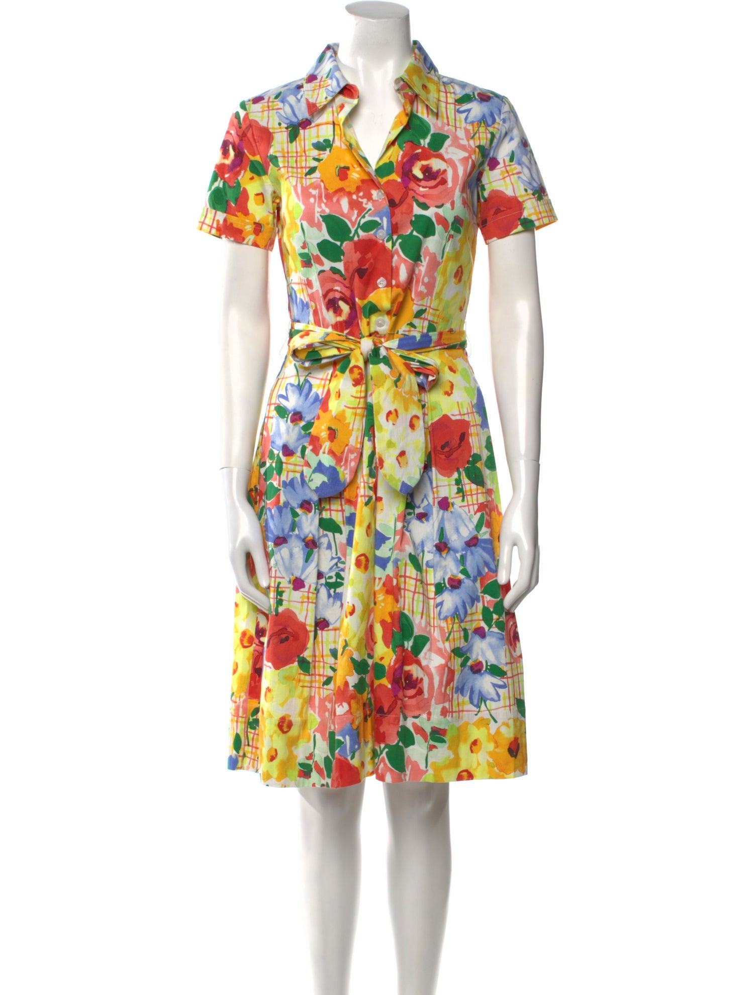 Frances Valentine Floral Print Knee-Length Dress