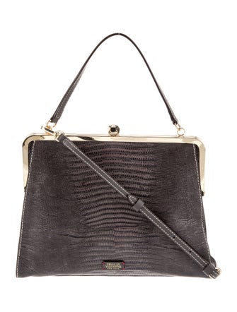 Frances Valentine Embossed Leather Top Handle Bag