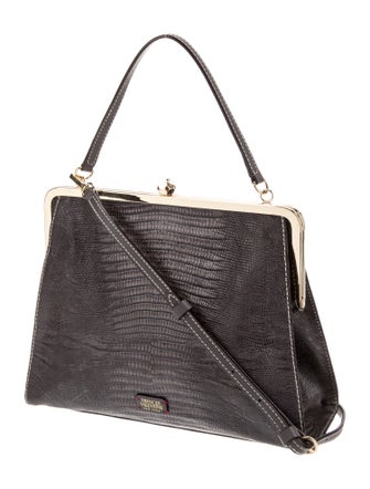 Frances Valentine Embossed Leather Top Handle Bag