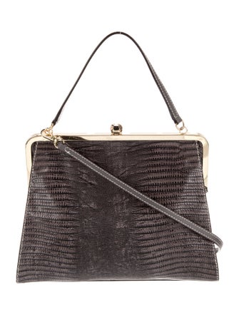 Frances Valentine Embossed Leather Top Handle Bag