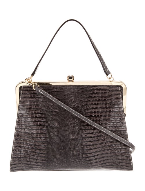 Frances Valentine Embossed Leather Top Handle Bag