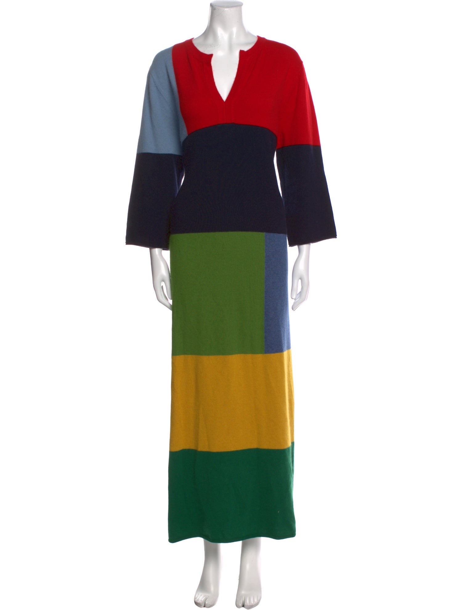 Frances Valentine Colorblock Pattern Long Dress