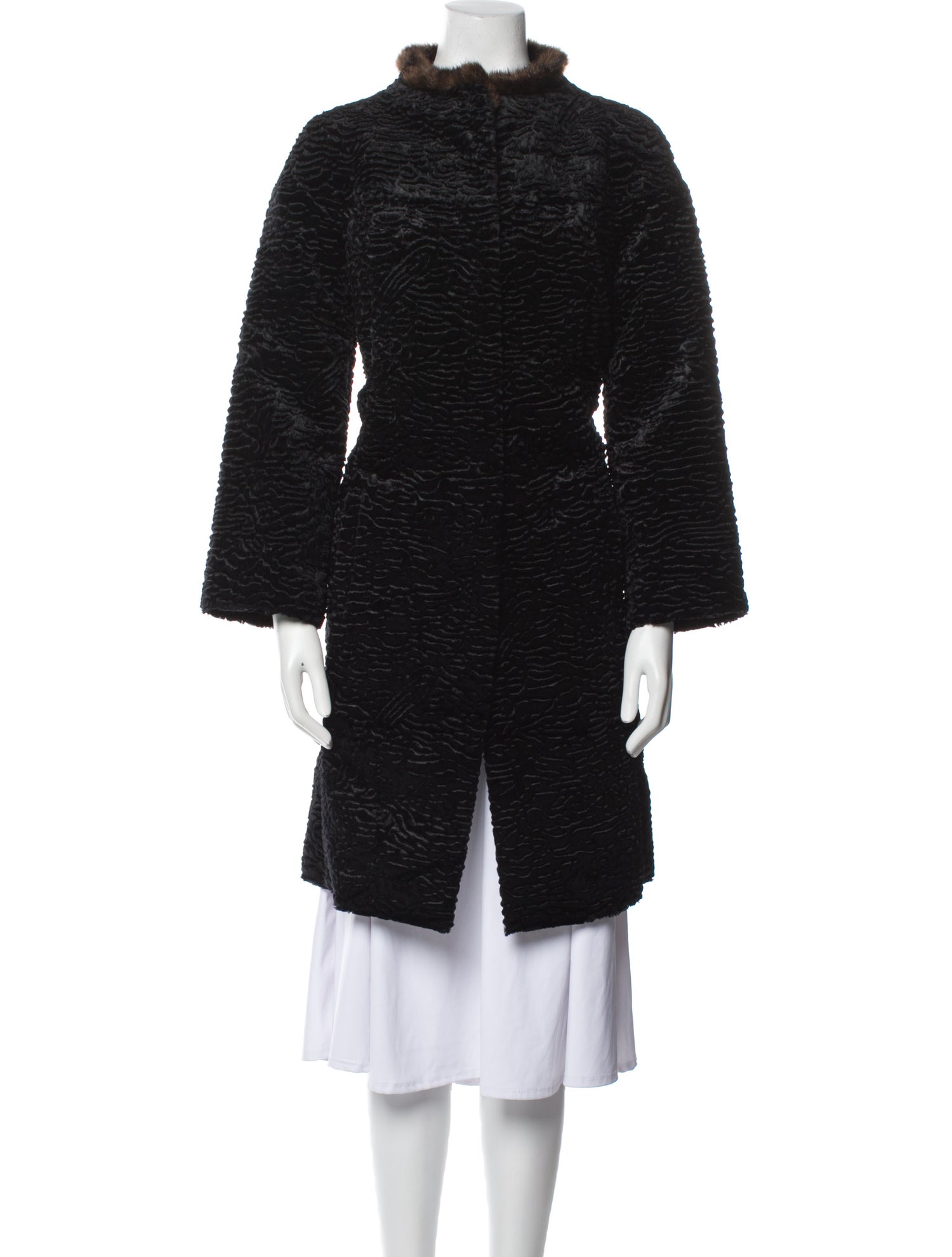 Frances Valentine Tweed Pattern Faux Fur Jacket w/ Tags