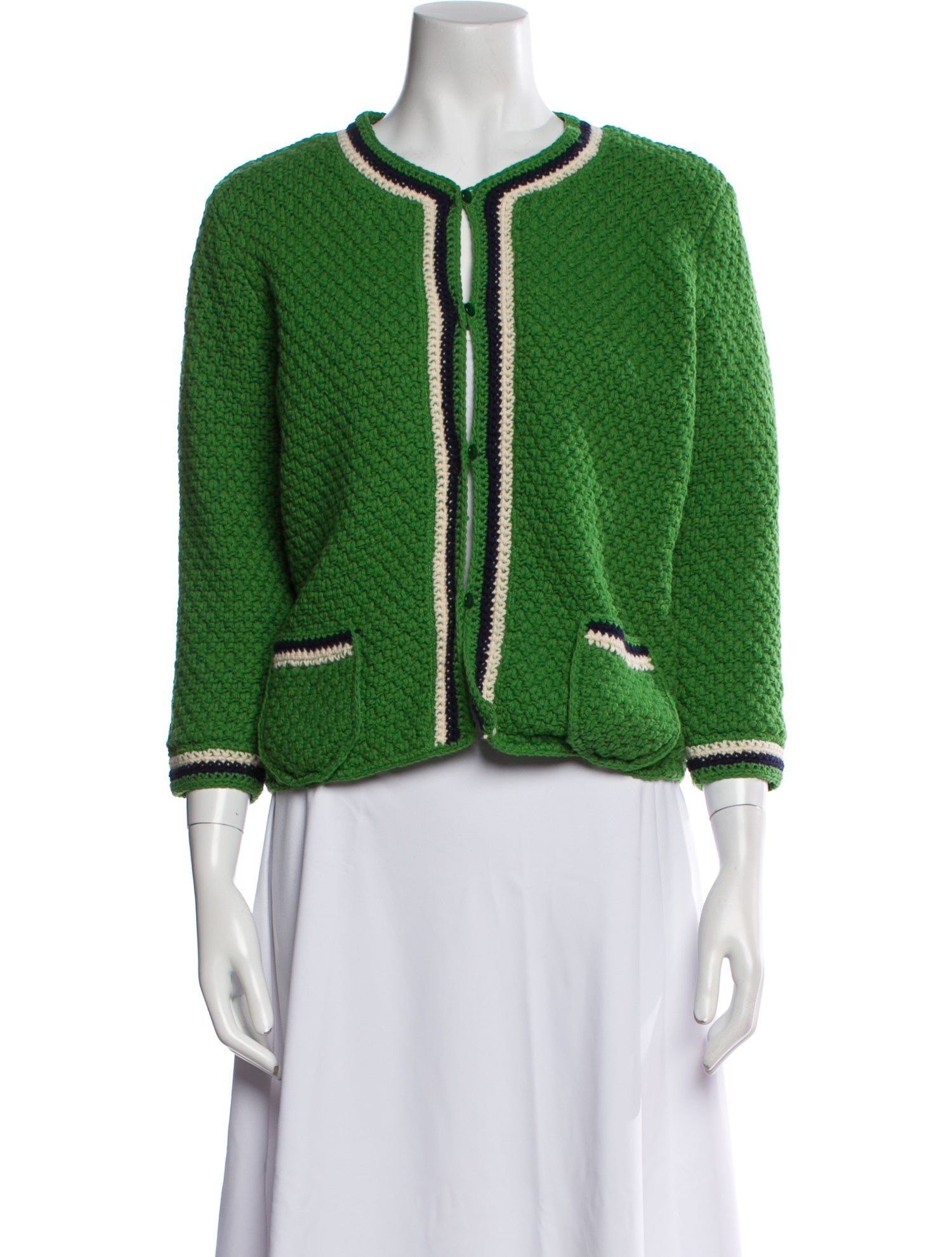 Frances Valentine Wool Striped Evening Jacket