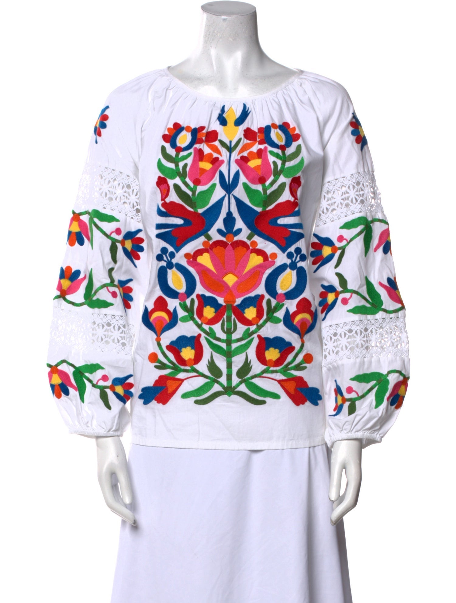Frances Valentine Printed Bateau Neckline Blouse