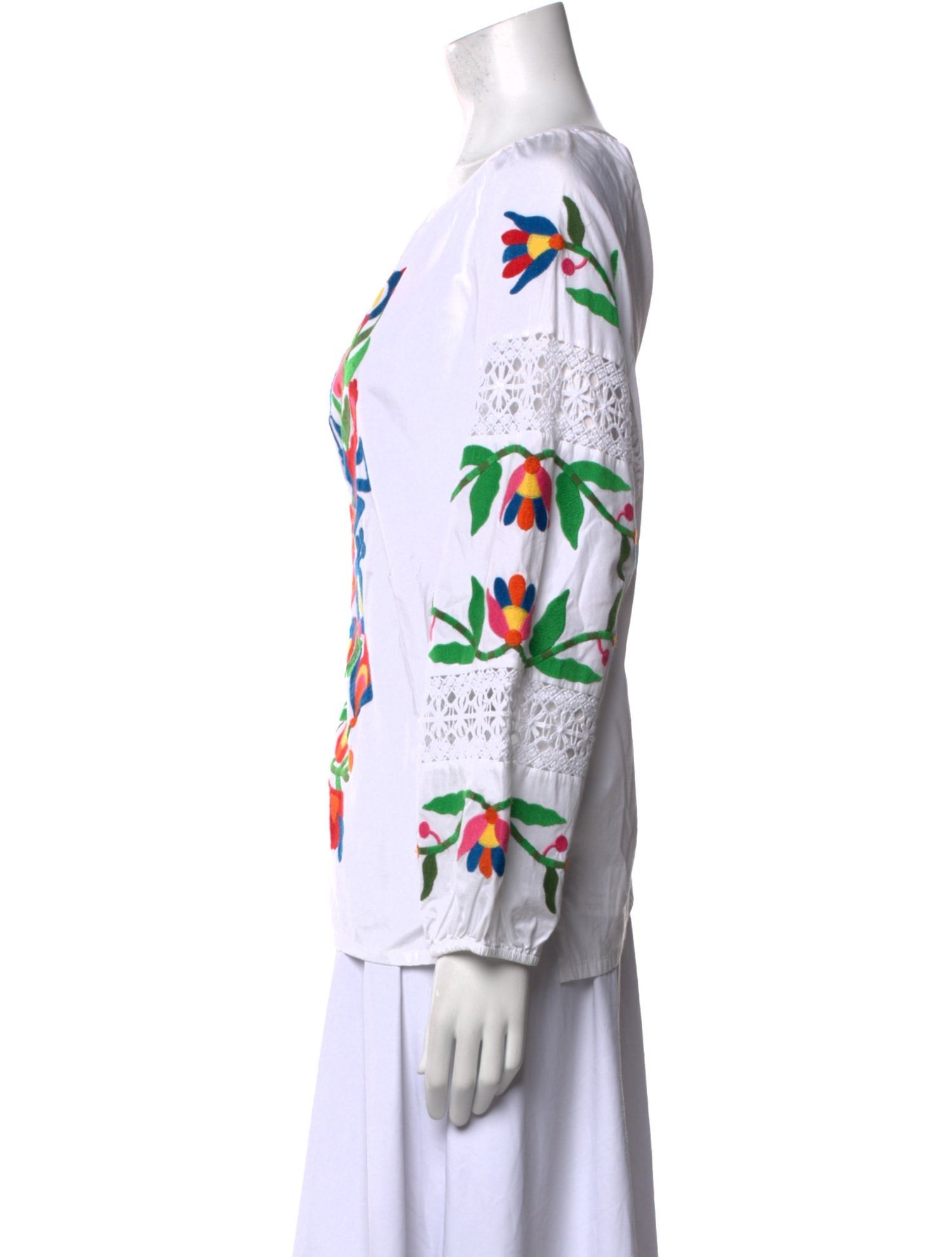 Frances Valentine Printed Bateau Neckline Blouse