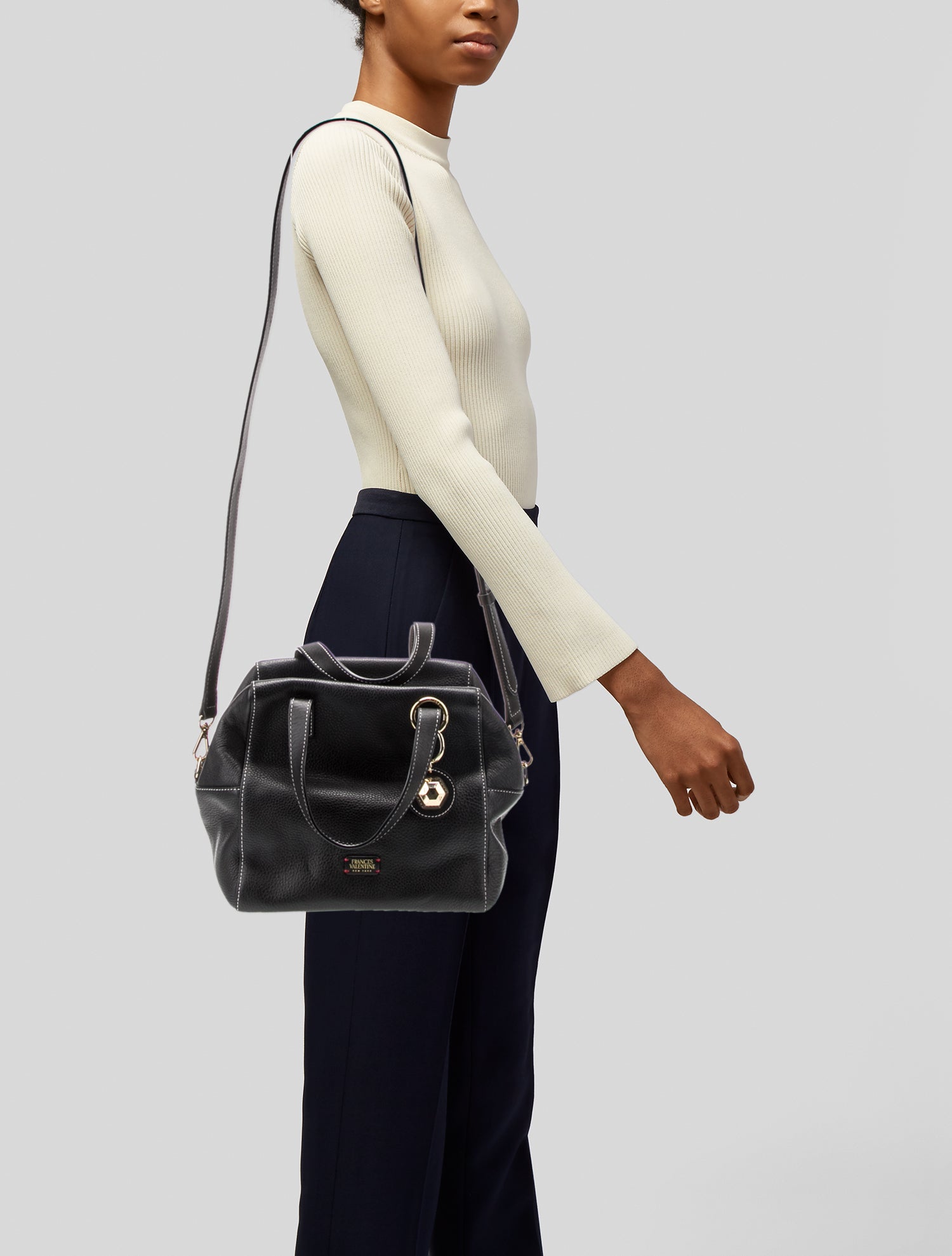 Frances Valentine Leather Top Handle Bag