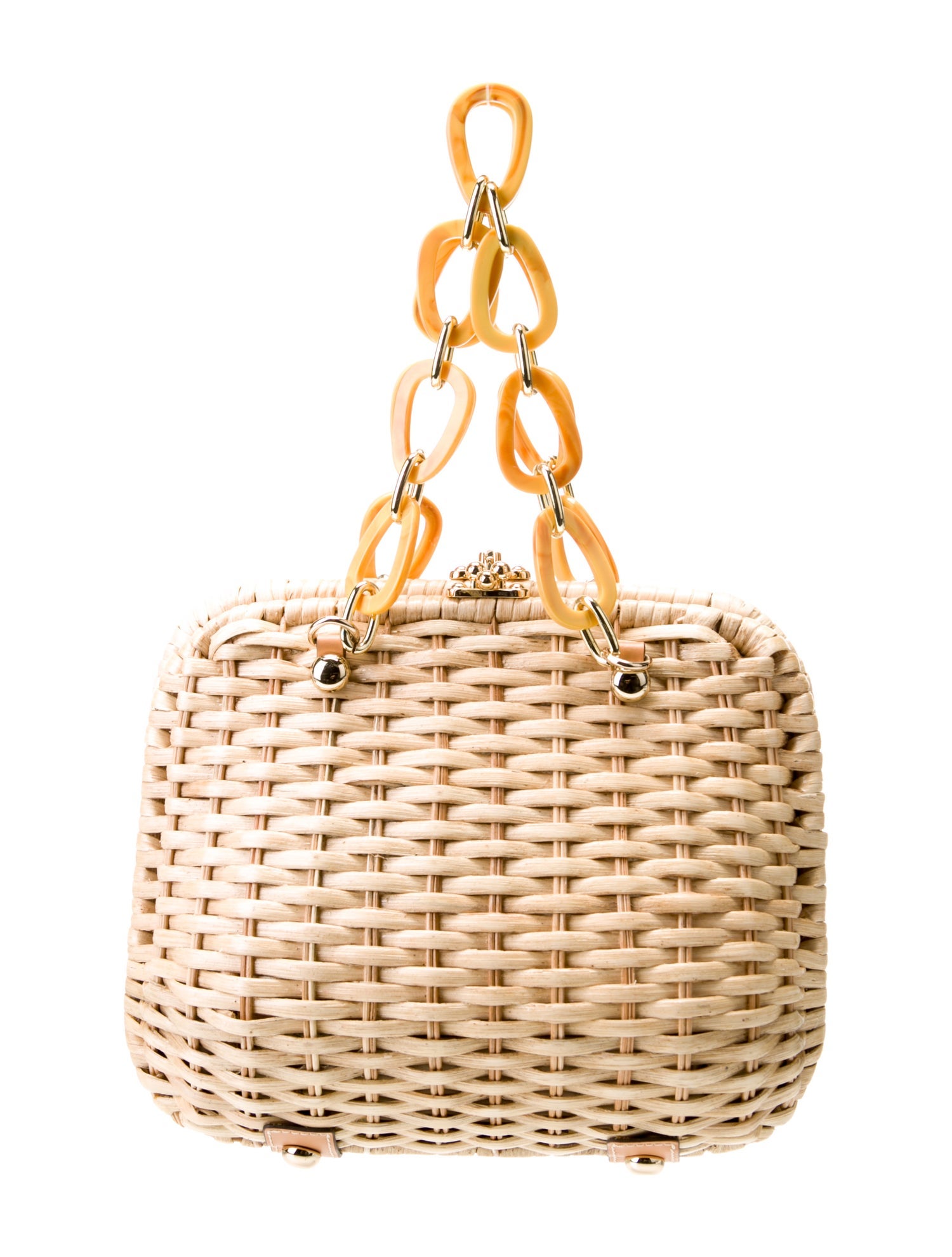 Frances Valentine Rattan Top Handle Bag