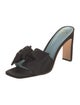 Frances Valentine Embossed Leather Bow Accents Slides