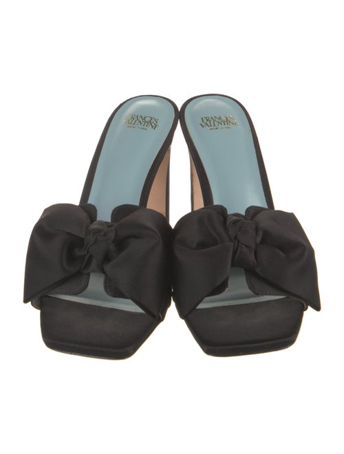 Frances Valentine Embossed Leather Bow Accents Slides