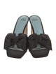 Frances Valentine Embossed Leather Bow Accents Slides