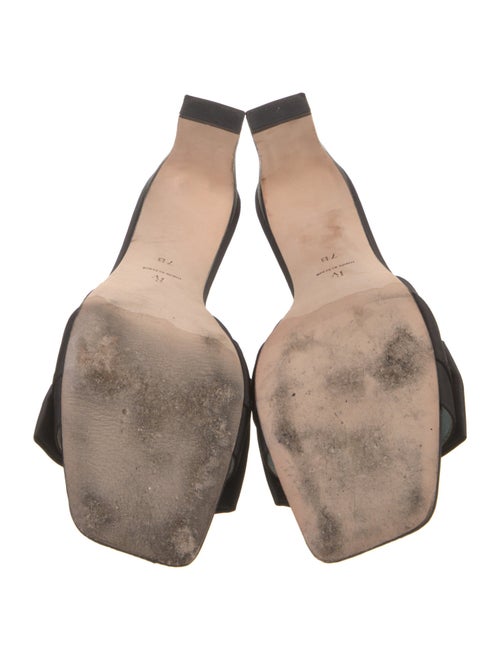 Frances Valentine Embossed Leather Bow Accents Slides