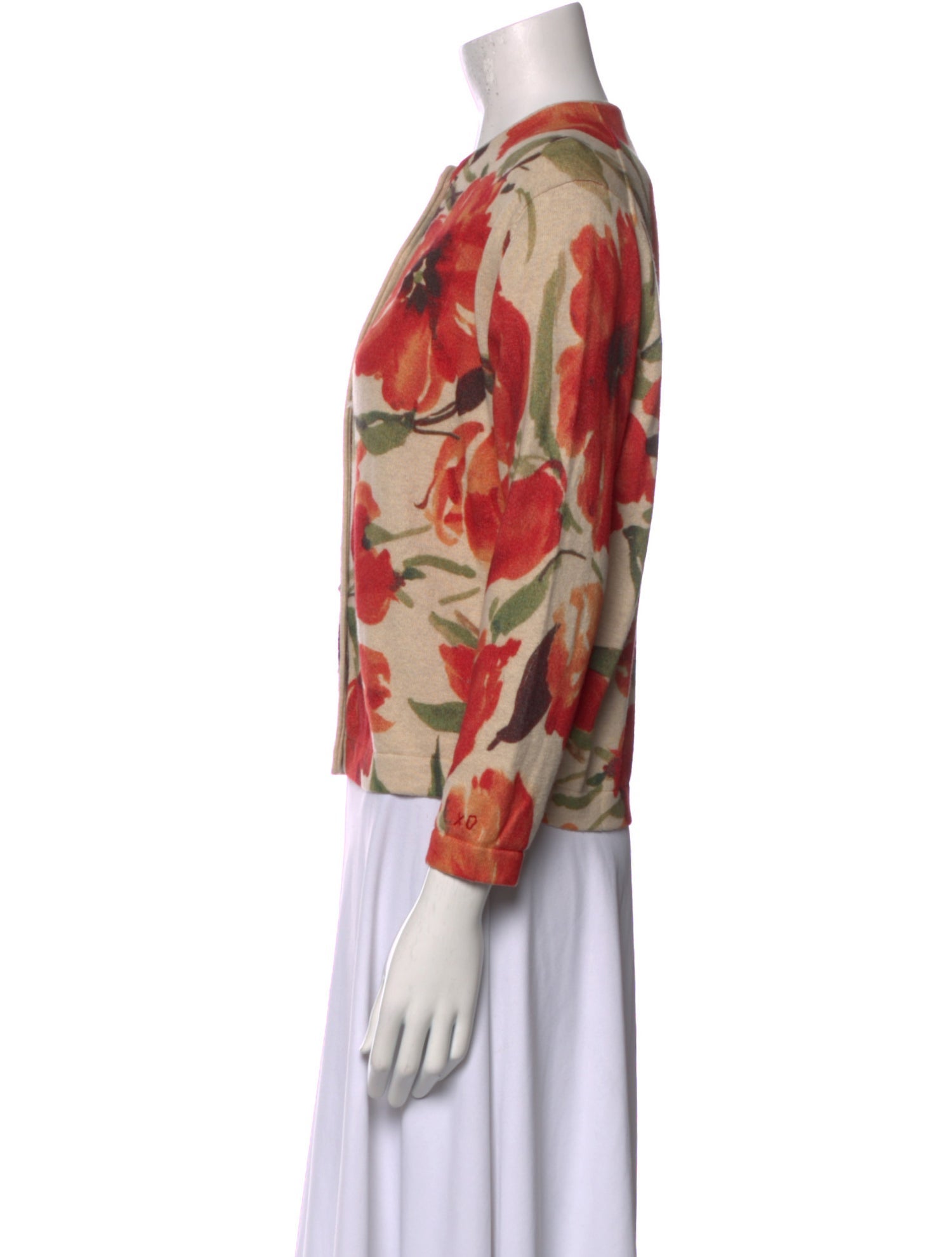 Frances Valentine Floral Print Crew Neck Sweater