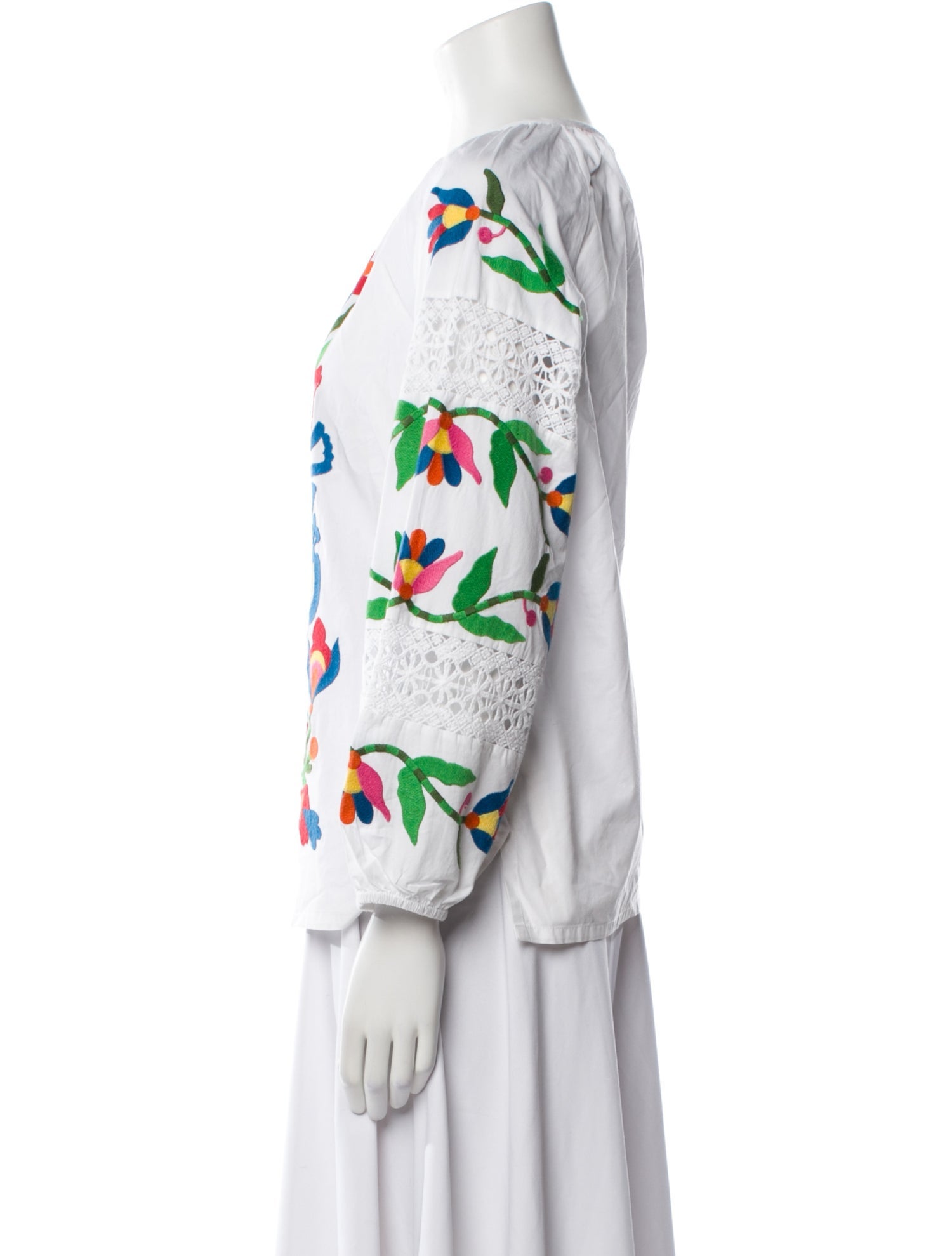 Frances Valentine Printed Bateau Neckline Blouse