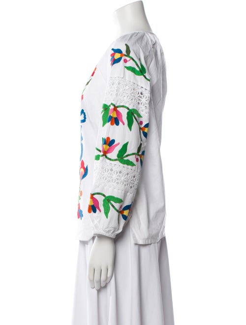 Frances Valentine Printed Bateau Neckline Blouse