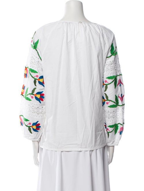 Frances Valentine Printed Bateau Neckline Blouse