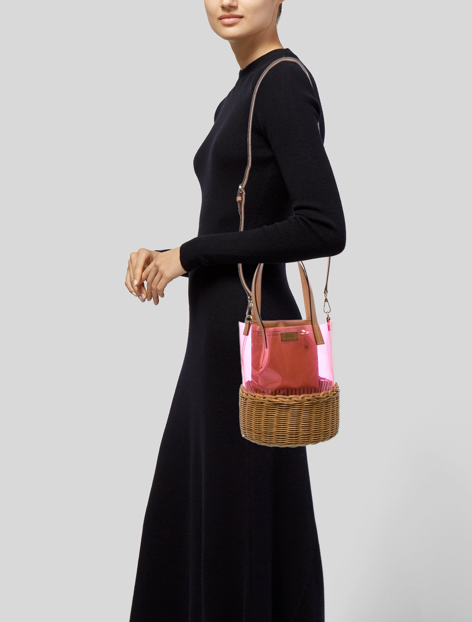 Frances Valentine Wicker Top Handle Bag