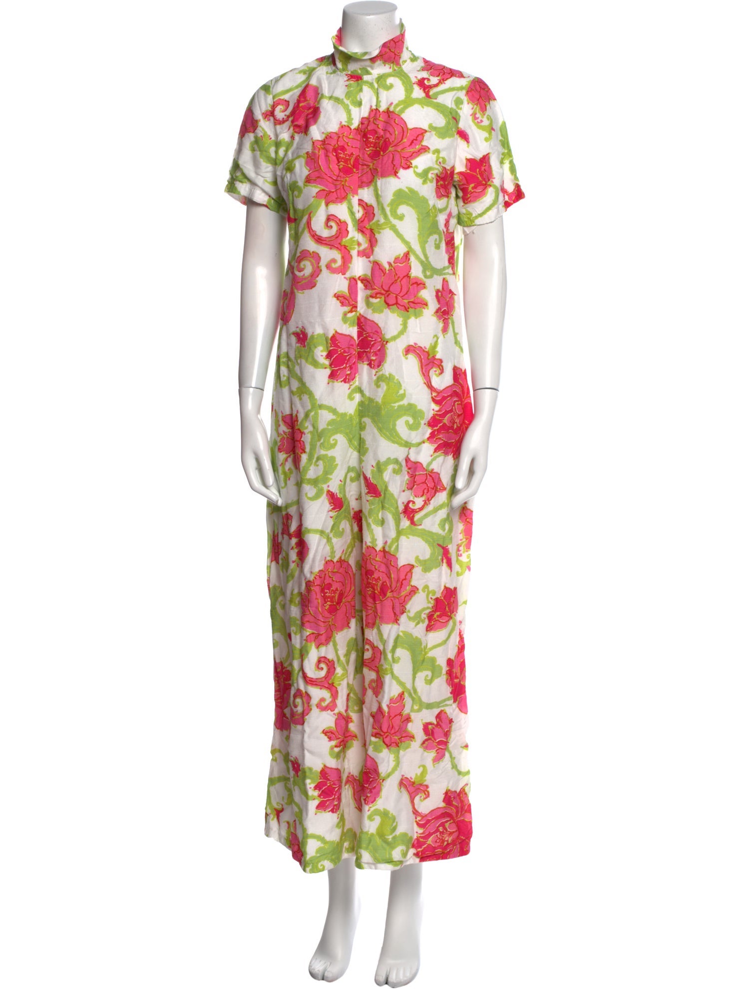 Frances Valentine Floral Print Mock Neck Jumpsuit