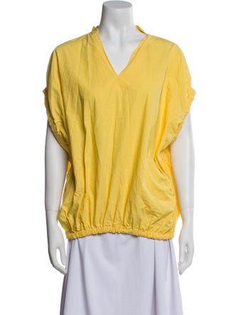 Frances Valentine V-Neck Short Sleeve Blouse