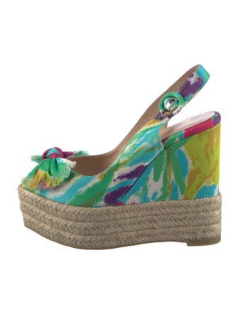 Frances Valentine Printed Bow Accents Espadrilles