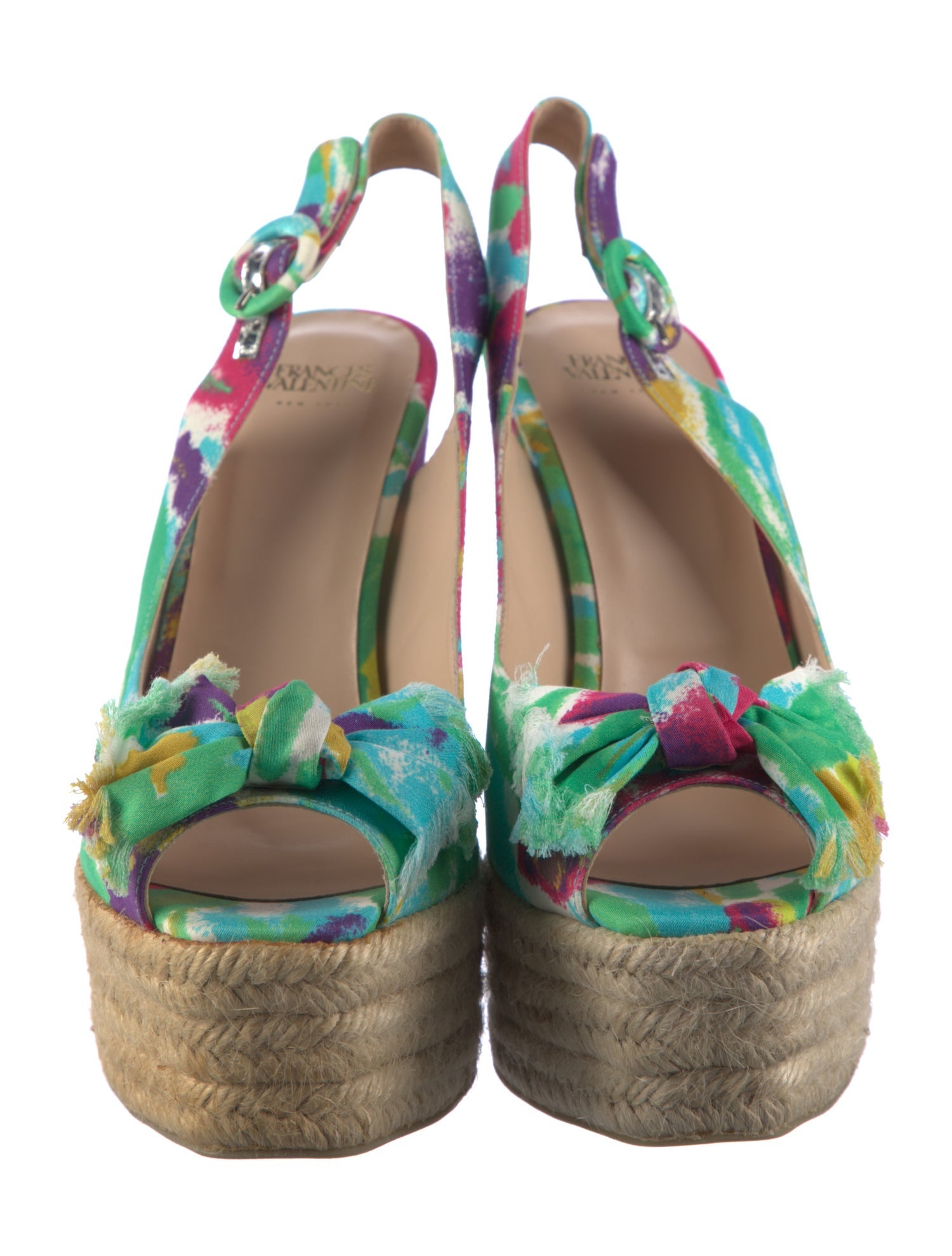 Frances Valentine Printed Bow Accents Espadrilles