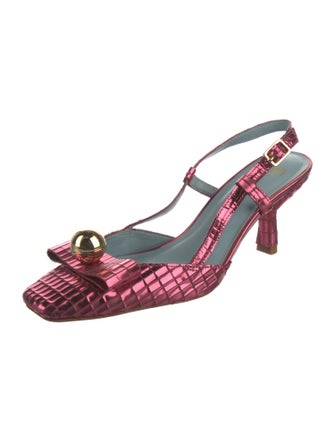 Frances Valentine Leather Slingback Pumps