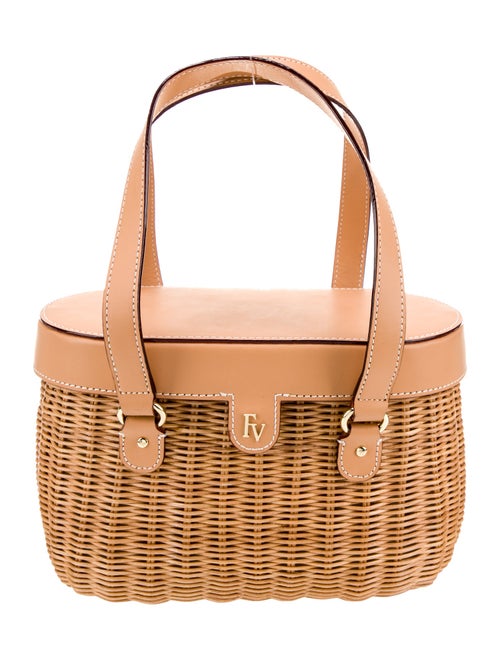 Frances Valentine Rattan Top Handle Bag