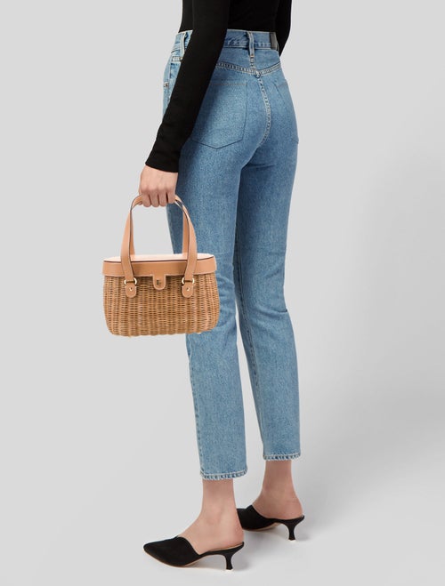 Frances Valentine Rattan Top Handle Bag