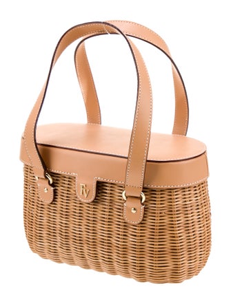 Frances Valentine Rattan Top Handle Bag