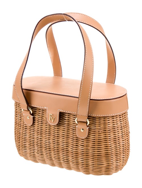 Frances Valentine Rattan Top Handle Bag