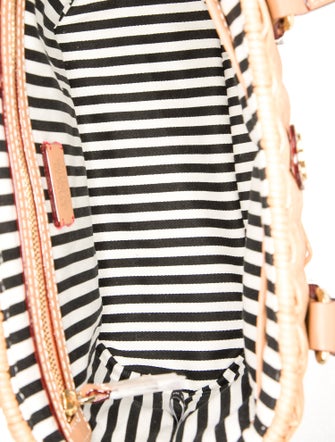 Frances Valentine Rattan Top Handle Bag