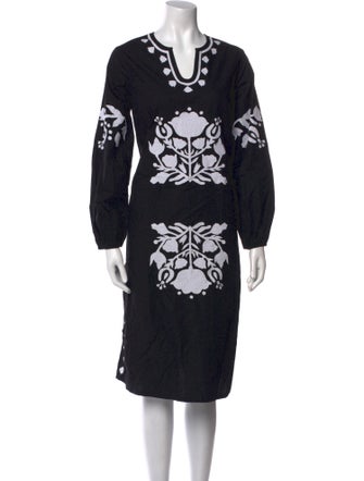 Frances Valentine Floral Print Midi Length Dress