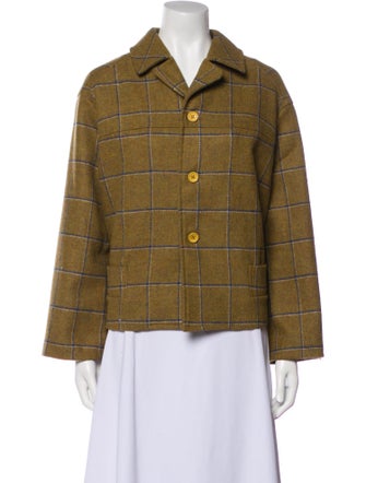 Frances Valentine Wool Plaid Print Jacket