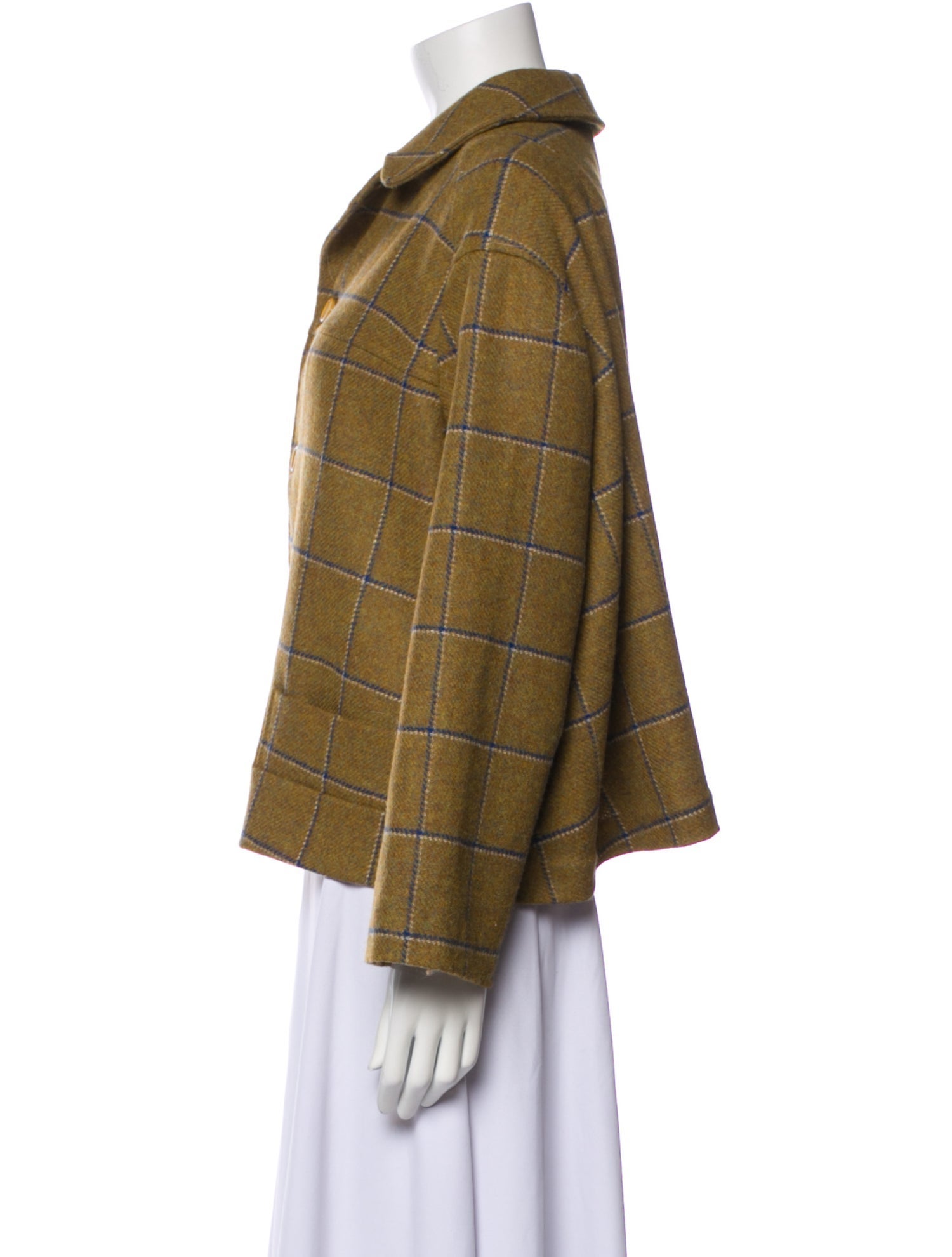 Frances Valentine Wool Plaid Print Jacket