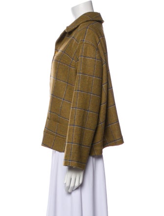 Frances Valentine Wool Plaid Print Jacket